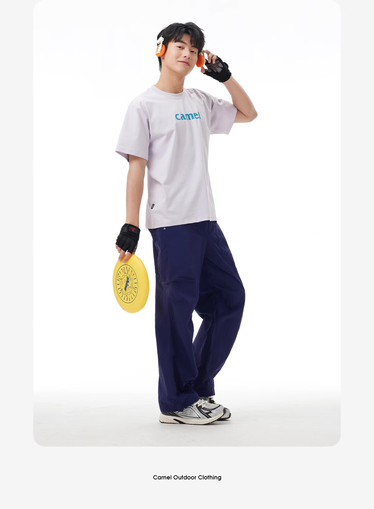 CAMEL Wang Junkai's Style Outdoor Quick-Dry Ice-Cool Casual Pants for Men, Spring Loose Breathable Straight-Leg Casual Hiking Trousers 12