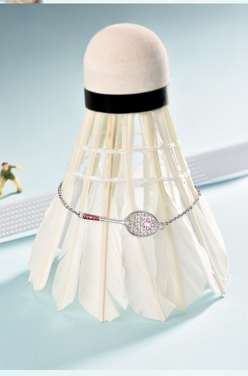 Aideyueding S925 Silver Feather Badminton Sports Element Bracelet for Women, Exquisite Girl's Valentine's Day Birthday Gift for Girlfriend Or Wife 2