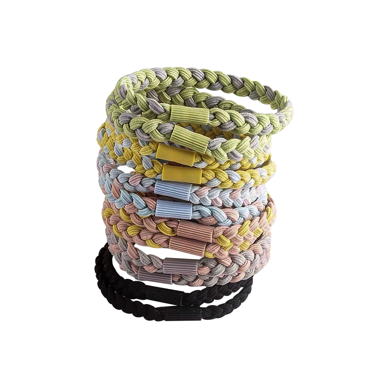 Jianyingshu Braided Hair Ties 20-Pack High Elastic Hair Bands Ponytail Holders Hair Elastics