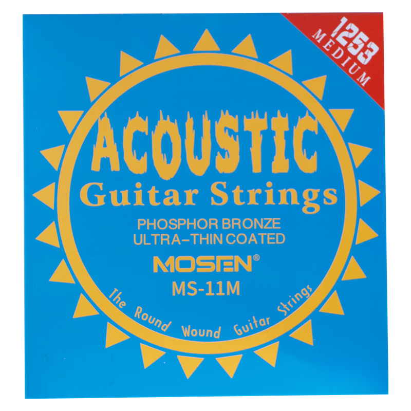 MOSEN MS-11M Acoustic Guitar Strings Set, Phosphor Bronze Coated, 6 Strings