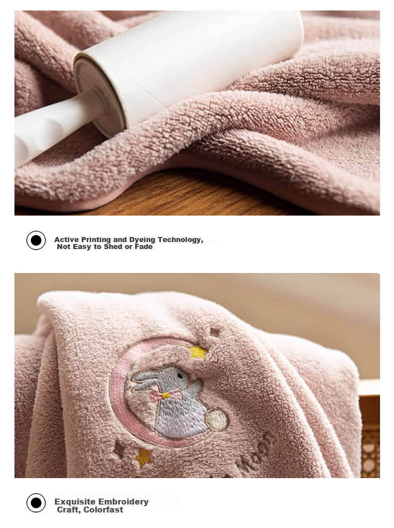 Fanyejia Smiling Rabbit Cotton Gauze Bath Towel, Absorbent, Soft, Low Shedding, Large Towel for Women, Home Use, Adult Wrap Towel, for Bathing And Exercise 10