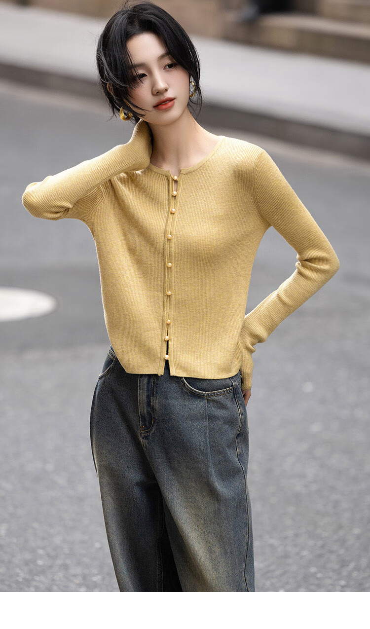 Dme [Light Mature Style Knit Sweater] Spring And Autumn Elegant Top Long-Sleeve Pullover Women's Sweater 17