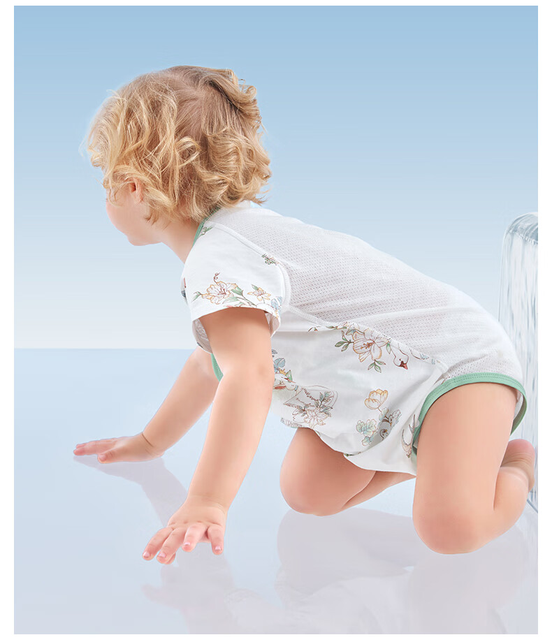 Beitaisi Baby Clothes, Summer Thin Style, Newborn Onesie, Mesh Breathable Pure Cotton, Unisex Infant Bodysuit 12