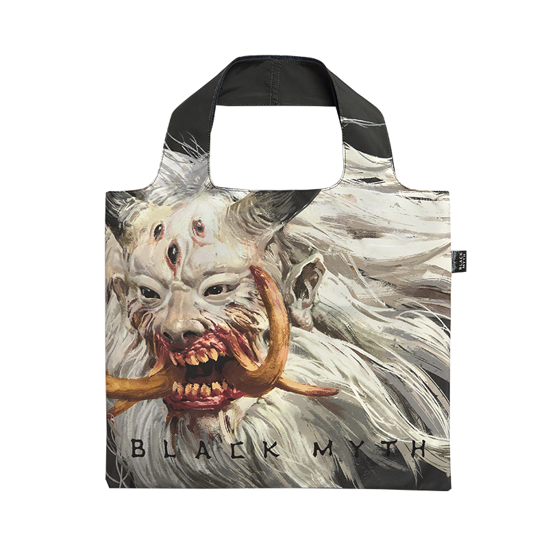 Black Myth Eco-friendly Bag (Little Western Heaven Land) One Size Black Myth Wukong Official Merchandise Double-layer Color-block Printed Pattern Large Capacity Tote Bag