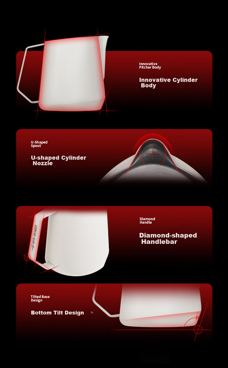 MHW-3BOMBER High-Performance GT Latte Art Machine, Professional Barista Italian Milk Foam Art Cup, Innovative U-Shaped Spout 2