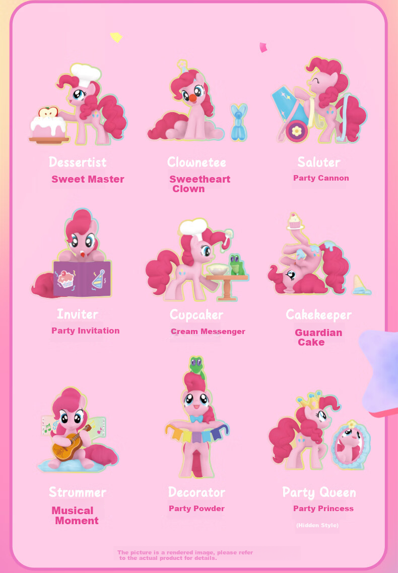 Funism My Little Pony Party Time Blind Box Toy, Desktop Decoration, Girl's Birthday Gift, End Box 3