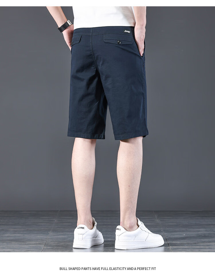 JEEP High-End Lightweight Five-Pocket Casual Shorts for Men, New Summer 2026 Business Loose Straight-Leg Mid-Length Pants for Me 24