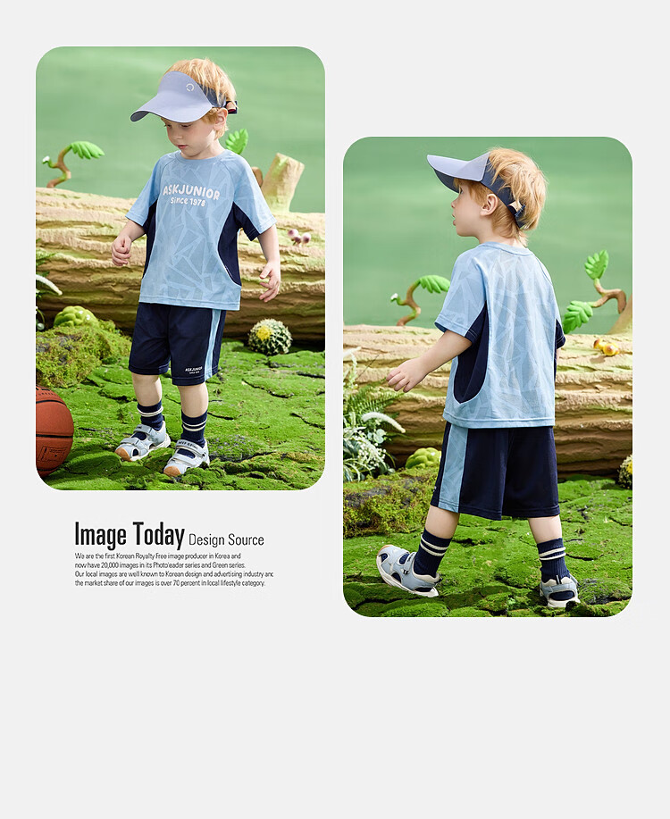 ASK JUNIOR Children's Clothing Set, Summer Wear, Quick-Dry Boys' Running Sports, Infant Short-Sleeve T-Shirt And Shorts, Baby Two-Piece Set 4