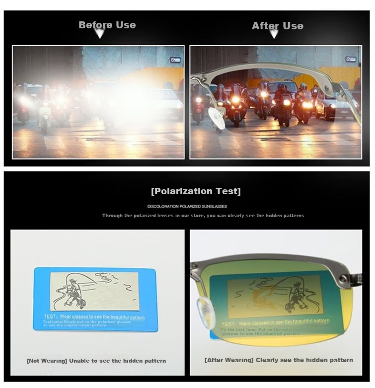 GOGOSOON Polarized Night Vision Glasses, Photochromic Sunglasses for Men, Driving Glasses, Fishing Sunglasses, Day And Night Dual-Use Driving-Specific Glasses 3