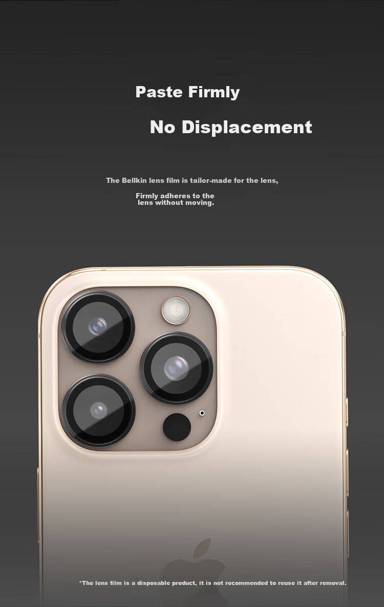 BELKIN Lens Protector for Apple IPhone 15 Pro/15 Pro Max, Camera Protection Film, HD Anti-Scratch Independent Lens Cover, Compatible with All Cases 9