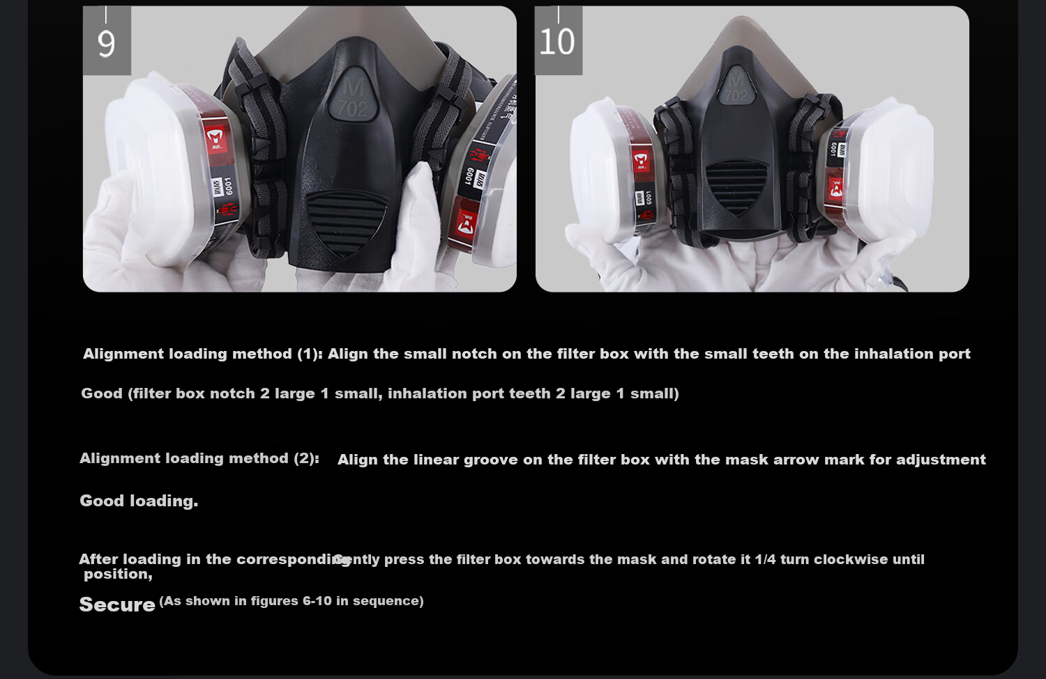 MAIDUN Gas Mask, Fire Escape Respirator, Anti-Toxic Carbon Filter Mask for Formaldehyde And Paint Spray, Welding Mask M8 Set 19