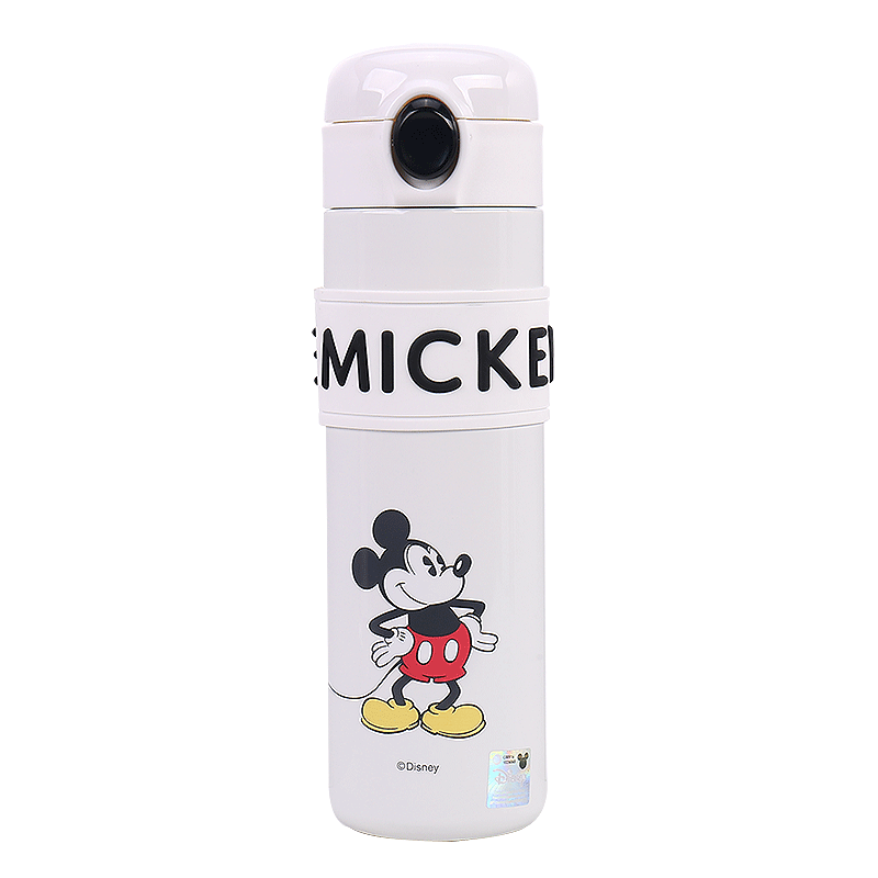 Disney Children's Insulated Cup, 316 Stainless Steel Straw Direct Drinking Water Bottle, Kindergarten And Primary School Student Water Bottle, Strawberry Bear Desig