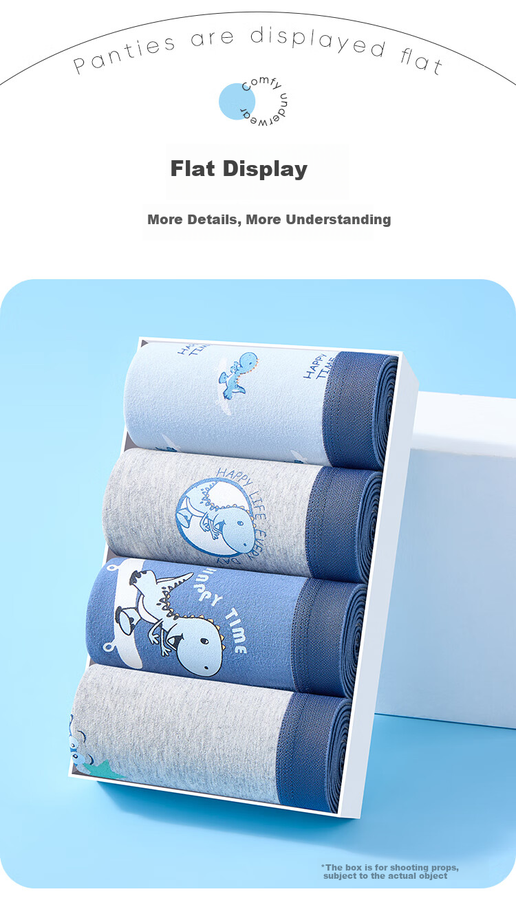 LangSha Children's Underwear, Boys' Boxer Briefs, Cotton Shorts for Older Kids, Student And Teenage Shorts, Four-Pack 13