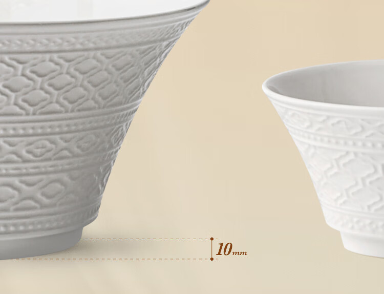 Magelongte Bone China Dinnerware Set, High-Quality Bowls And Plates, Pure White Embossed Tableware, Ceramic [Dishwasher Safe] 15