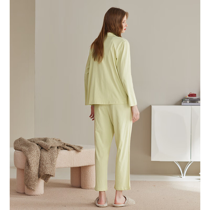 Fenteng Couple's Pajamas, Women's Spring And Autumn New Style, Pure Cotton Long-Sleeve Round Neck Loose-Fitting, Youth Men's Large Size All-Cotton Home Wear Set