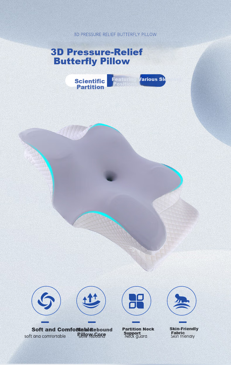 Howtreats Cervical Pillow for Adults, Sleeping Neck Support Pillow, Side Sleeping Pillow, Double-Layer Pillow, Deep Sleep Ergonomic Memory Foam Pillow 1