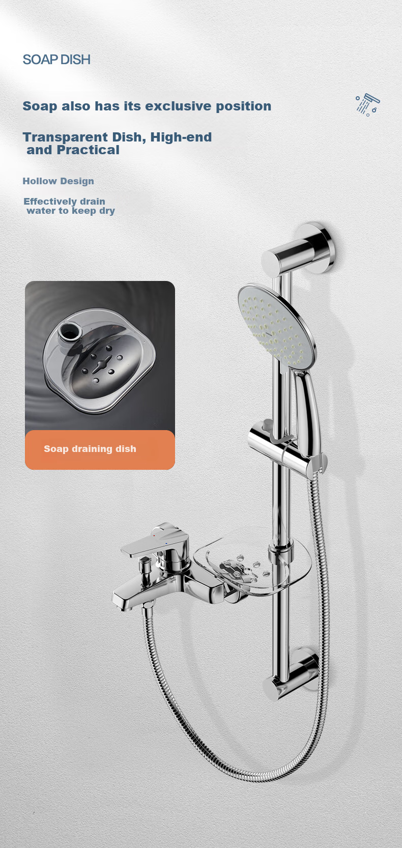ARROW Brass Shower Head, High-Pressure Handheld Shower Sprayer, Simple Shower Head 4