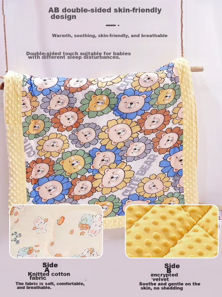 9I9 Children's Quilt, Autumn And Winter Plush Baby Blanket, Infant Bedding, Newborn Coverlet, Class A A173 Pink 3