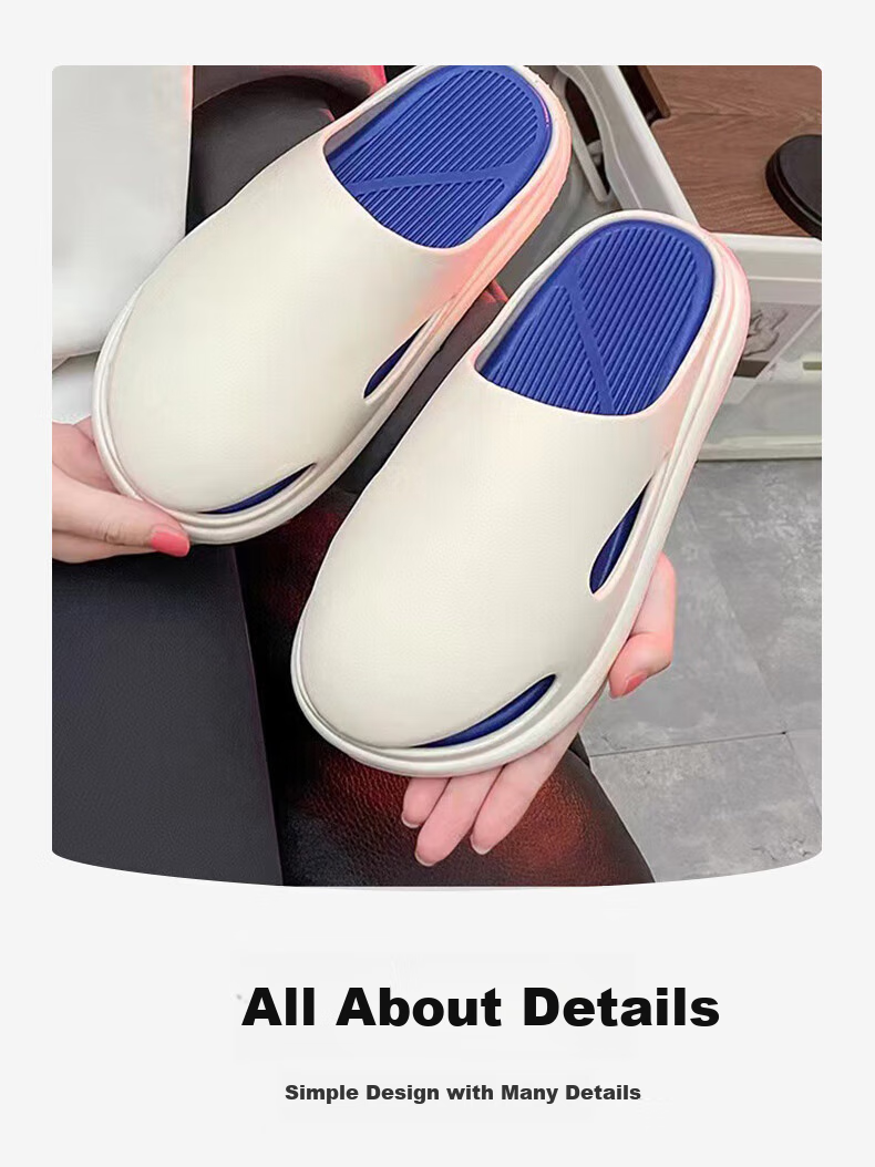 Langsha Slippers, Men's Outdoor Wear, Comfortable Slip-On Shoes, Women's Home Couple Style, Bathroom Closed-Toe Sandals, EVA Beach Sandals 10