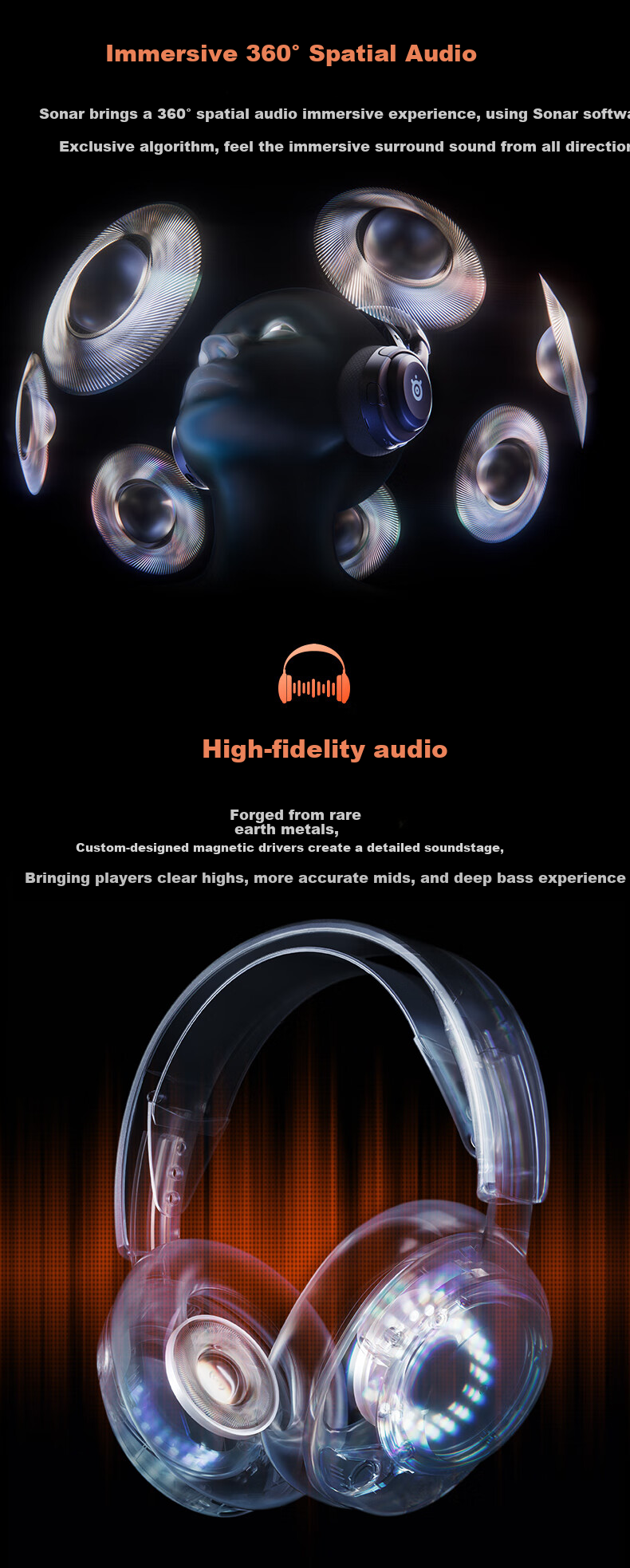 SteelSeries Hanbing Nova5P White, 2.4G/Bluetooth Headset, Dual Wireless Connection, Gaming E-Sports Computer Noise-Cancelling Headset, PS5 Enhanced, for CS:GO, PUBG, Gaokao 7