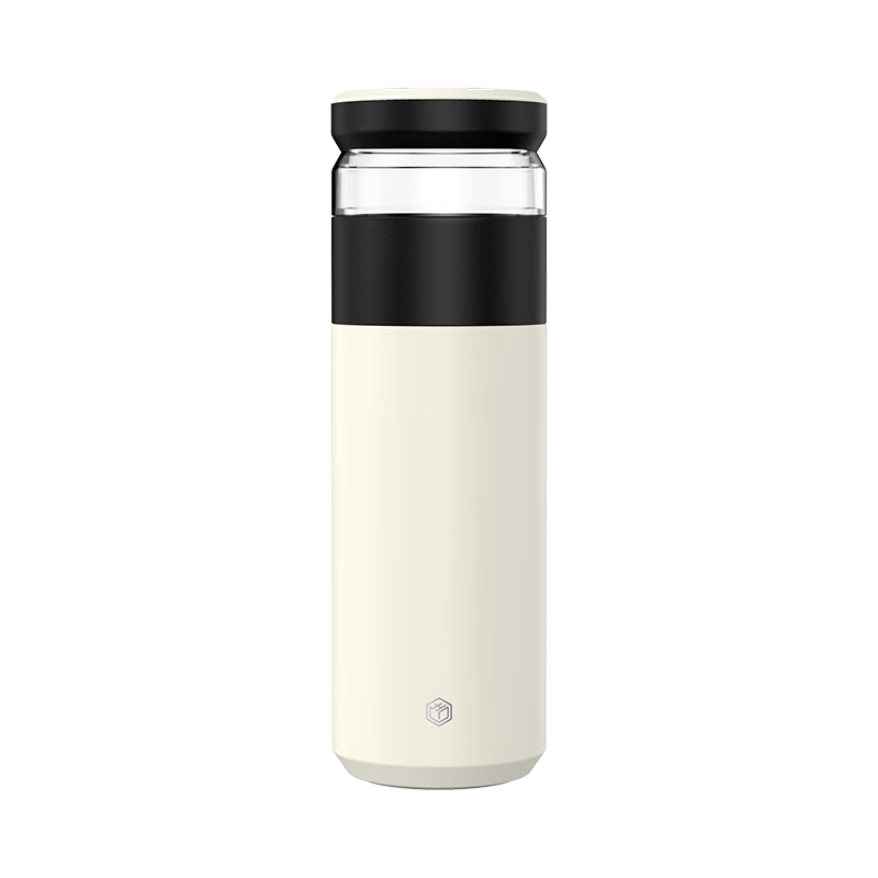 JD Original Insulated Mug [Separate Tea And Water Compartment], Large Capacity 316L Stainless Steel Tea Infuser Cup for Men And Women, Elegant White 500ml