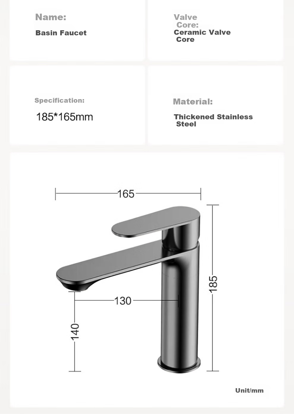 ARROW Bathroom Basin Faucet Stainless Steel Dual Control Hot and Cold Washbasin Silver AE41131SS 12