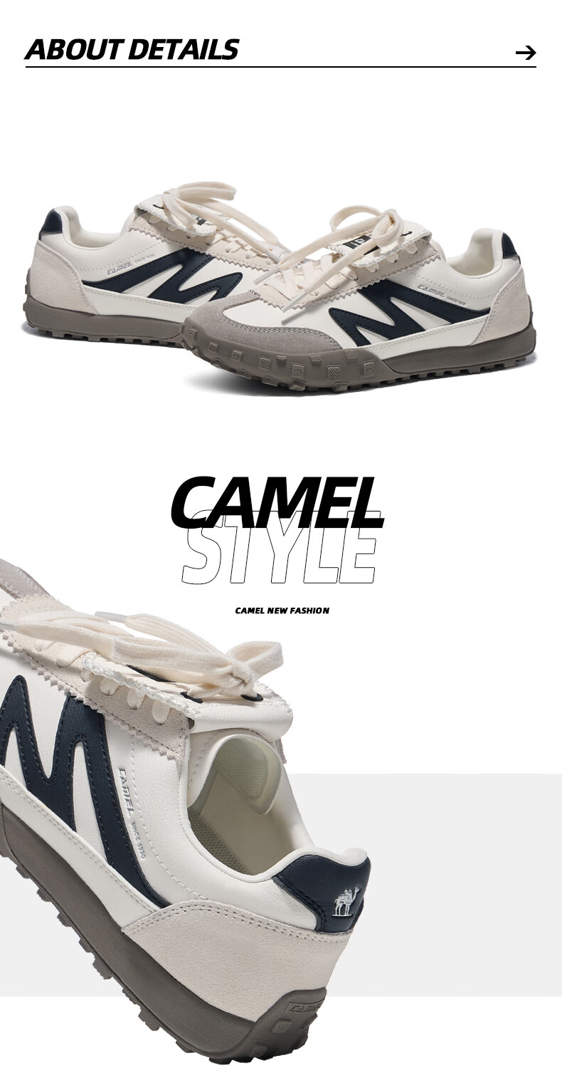 CAMEL Mountain And Sea Flip-Top Version Thin-Soled Women's Shoes Retro German Training Sneakers X25B09L7038 Yellow/black 35 13