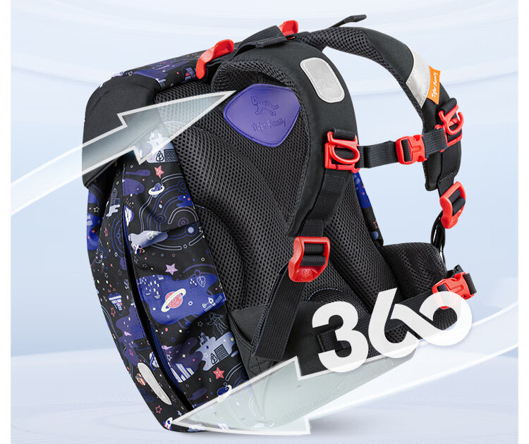 TigerFamily Backpack for Primary School Students Grades 1-3, Large Capacity Spine-Protecting And Load-Reducing Backpack for Boys And Girls 3