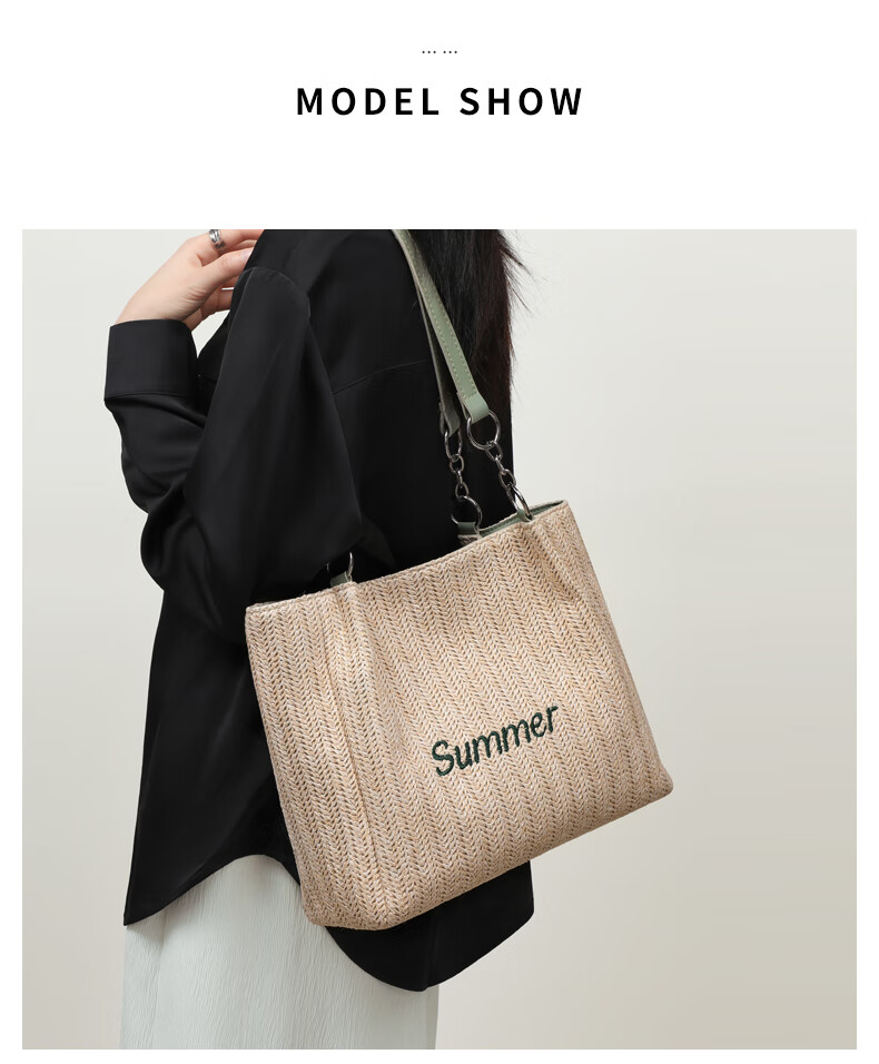 Aiqinghai Handbag, Women's Shoulder Bag, Tote Bag with Grass Weave, Practical Birthday And Mother's Day Gift for Mom 2