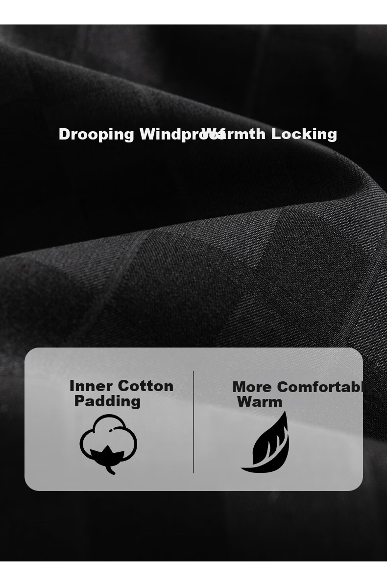 DANCING WOLVES [Lining Padded] Checkered Workwear Lapel Jacket, Warm Windproof Men's Coat, Army Green, Size 165 8