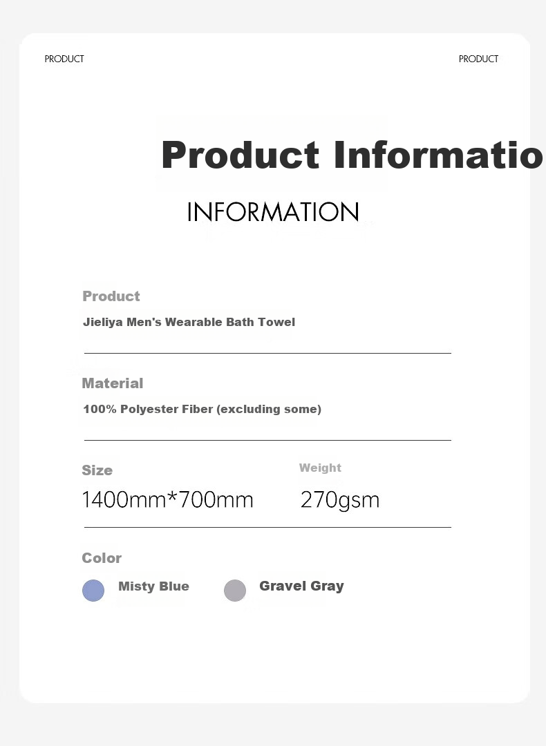 Grace Bathrobe for Men, Absorbent And Lint-Free Home Robe, Wearable And Wrapable Bath Towel, Bedroom Sleepwear, Gray 8