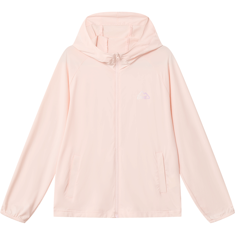 ERKE Children's Clothing, Boys And Girls Cardigan Jacket, Kids Summer Breathable Sun Protection Coat, Cream Sweet Peach Color, Size 170
