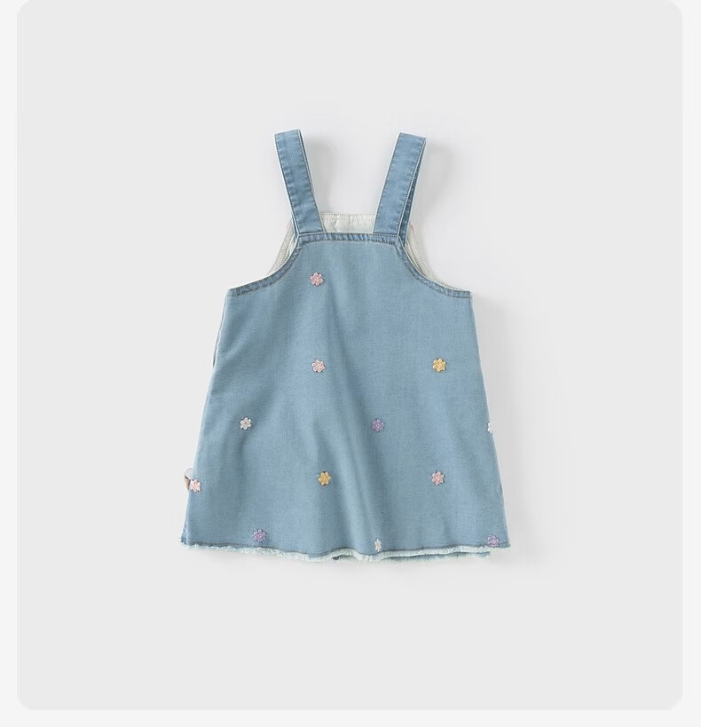 David Bella Kids Denim Suspender Dress Spring Girls Baby Sweet Dress Children's Clothing 8