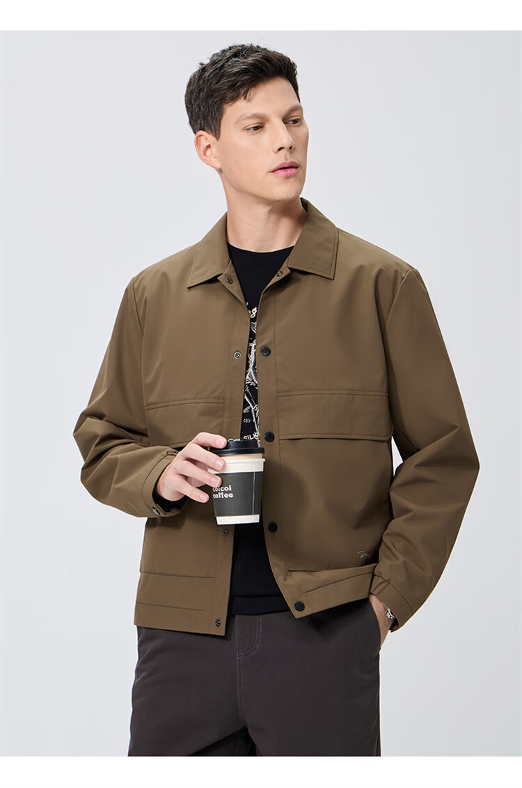 DANCING WOLVES [4A Waterproof] Lightweight Outdoor Workwear Jacket, Casual Easy-Care Versatile Men's Coat, 001 Black, Size S 6