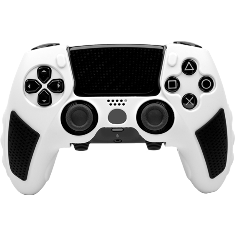 Liangzhi PS5 Elite Controller Silicone Protective Case with Anti-Slip Particles, Sweat-Proof, Shockproof, Scratch-Resistant Protective Cover Compatible with Charging Dock, Black And White PS5 Gaming Accessories L790