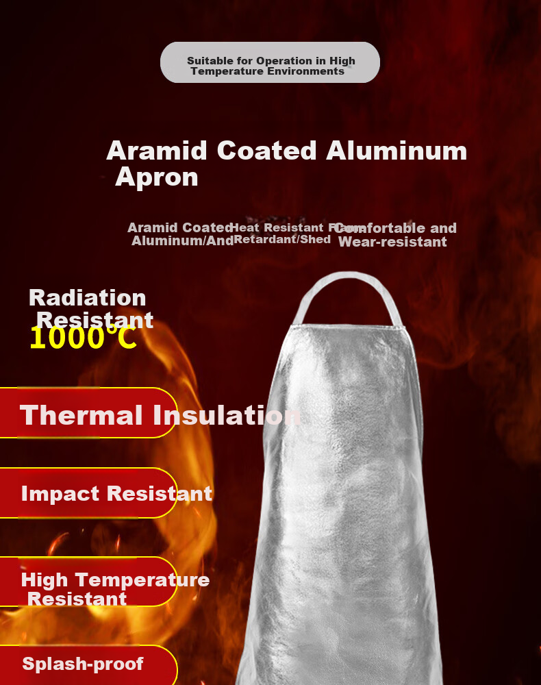 Shengfang Aluminum Foil Fire-Resistant Heat-Insulating Apron, 1000°C Scald-Proof Heat-Resistant Fireproof Steel Plant Smelting Insulation Suit 1