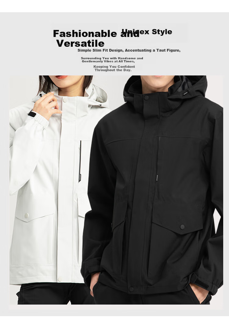 FIRS Hooded Jacket for Men And Women, Autumn Mountain-Style Outdoor Sports Windproof Wrinkle-Resistant Wear-Resistant Breathable Simple Slim Casual Coat 2