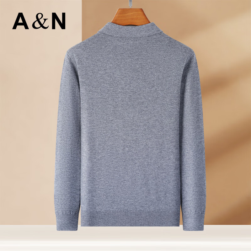 Antonio 100% Merino Wool Luxury Casual Business Men's Polo Collar Sweater Autumn Spring