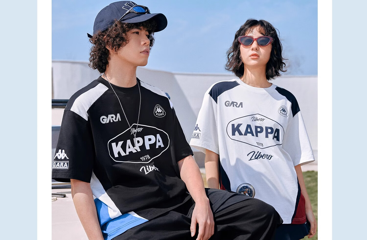 Kappa Back-to-Back Sports T-Shirt Men Summer New Casual Cotton Short Sleeve Couple American Style K0FW2TD90D 4