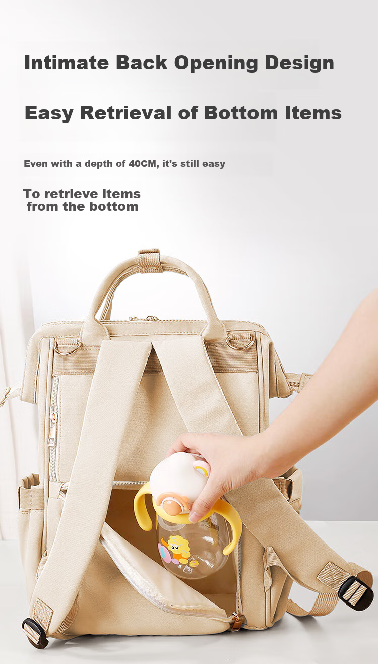 Aibaoshi Mommy Bag Backpack Multifunctional Breast Milk Bag Large Capacity Lightweight Outdoor Maternity Bag Dad Bag Khaki Fabric M400 11
