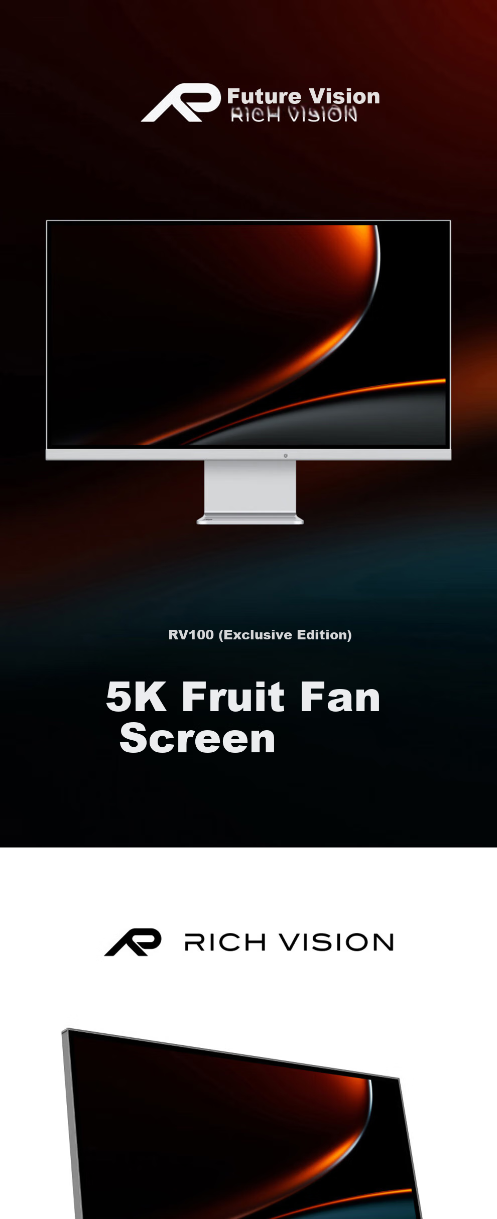 RICH VISION Future Vision 27-inch 4K Monitor 120Hz Dual Mode 240Hz IPS Hardware Low Blue Light Professional Design Editing Apple Color Fan Screen RV200 Turbo 1