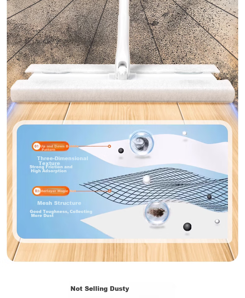 CHUSHE Disposable Large Mop Replacement Wipes, 20*30cm, 100 Pieces, Floor Static Dust Removal Paper, Antibacterial, Lazy Person's Cleaning Cloth 7