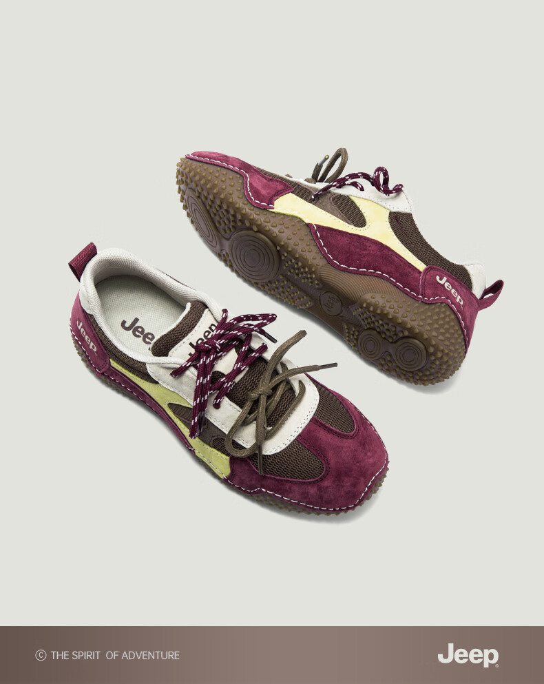 Jeep Retro Training Shoes for Women, 2026 New Style Sports Casual Shoes, Soft Sole Non-Slip Running Shoes, Anka Red, Size 39 14
