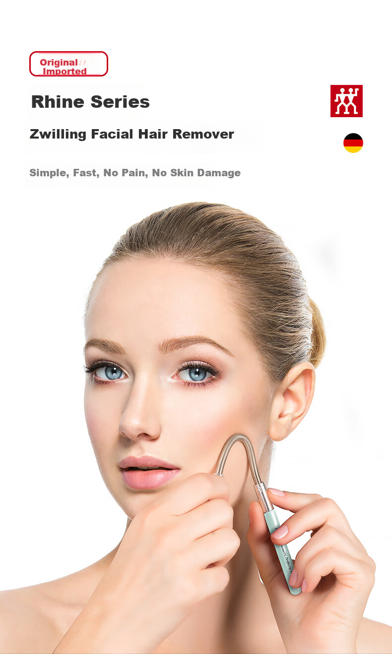ZWILLING Facial Hair Remover, Stainless Steel Spring Face Hair Removal Device, Hair Plucker, Lip Hair Remover, Gift for Girlfriend, Germa 1