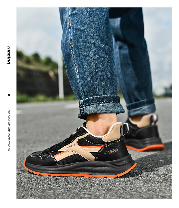 CARTELO Men's Casual Sports Sneakers, Autumn And Winter Thick-Soled Outdoor Jogging Hiking Travel Retro Versatile Classic New Style 10
