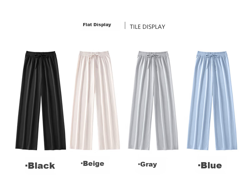 MJ STYLE Women's Ice Cool Wide-Leg Pants 2026 Summer Loose Casual Breathable High-Waist Slimming Trousers 7