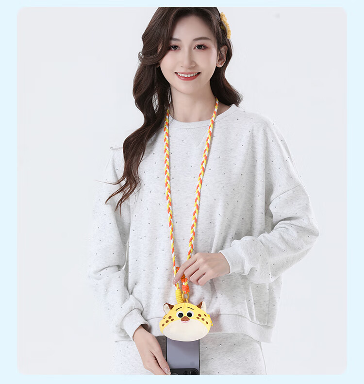 Disney Judy Phone Lanyard, Mini Cartoon Plush Earphone Strap, Crossbody Phone Bag 10