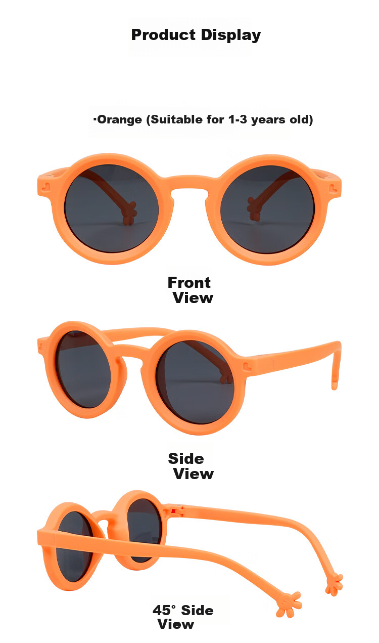Angelamiao Children's Sunglasses, Kids' Sunglasses for Boys And Girls, UV Protection, Cartoon Cute Baby Glasses, Back to School 10