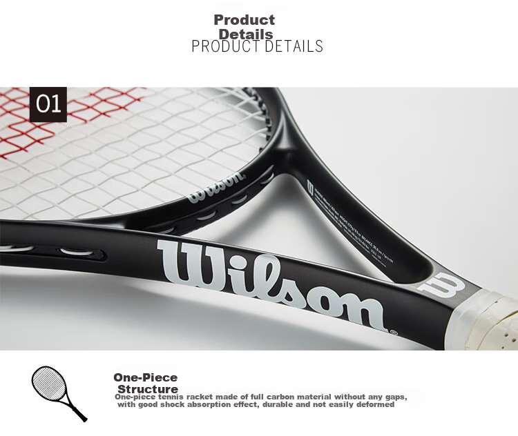 Wilson Federer Control Full Carbon Advanced Tennis Racket with Shock Absorption And Large Face 2