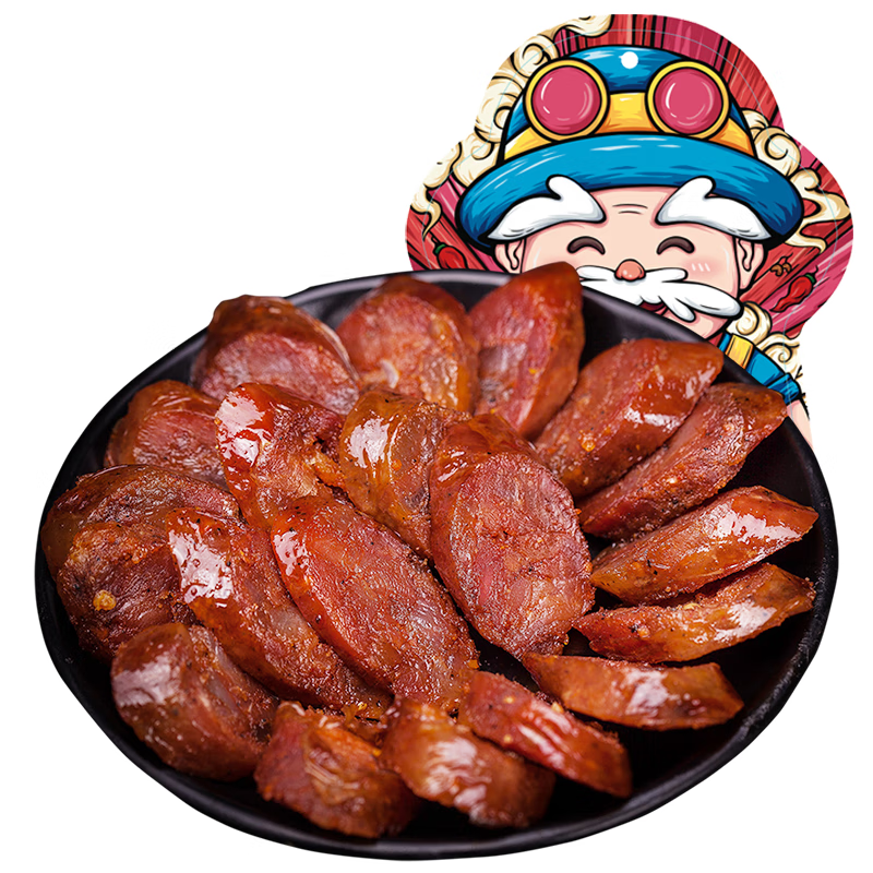 杨大爷烟熏川味腊肠腊肉四川特产麻辣味香肠1斤装500g 需烹饪食用
